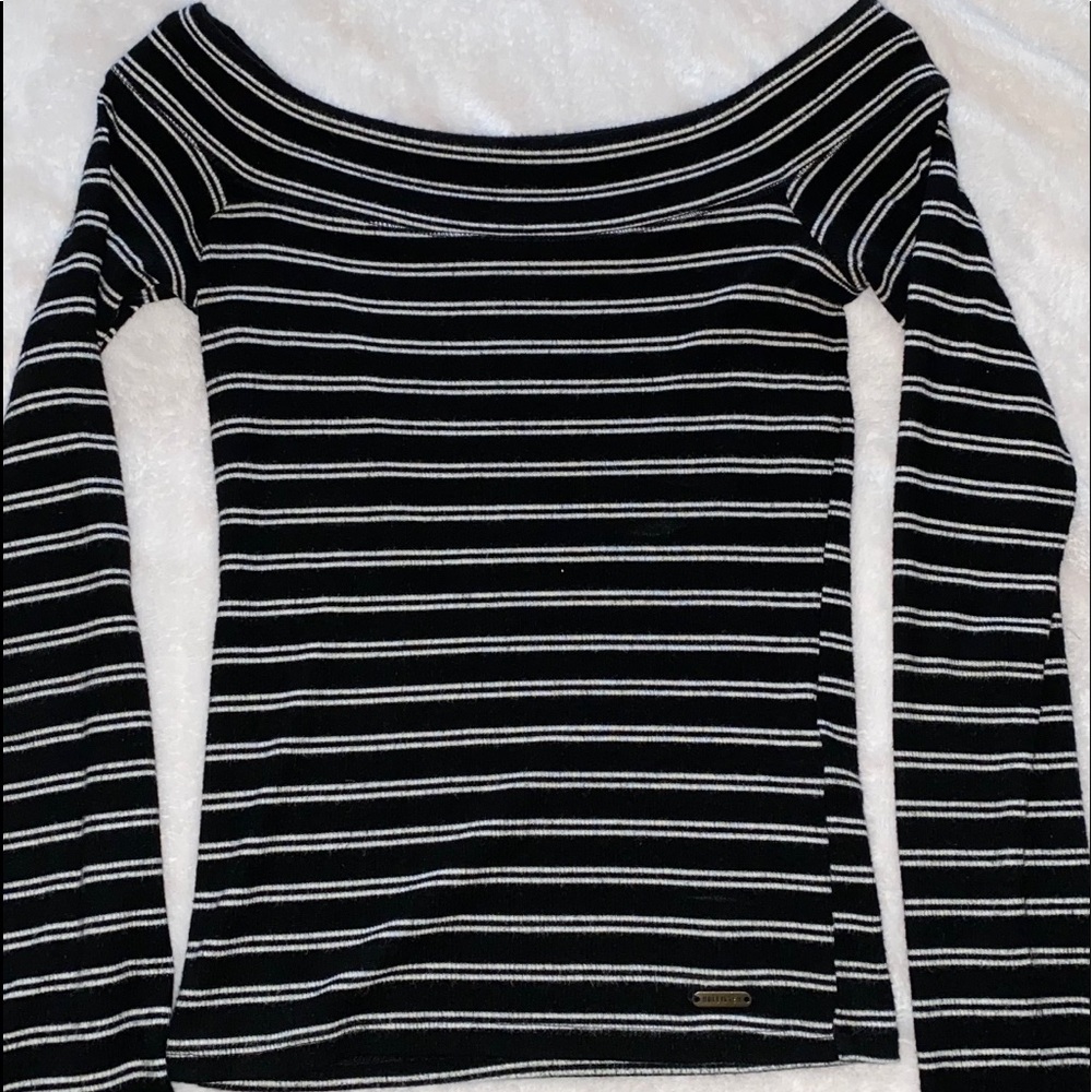 Off shoulder striped top